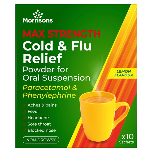 Morrisons Morrisons Max Strength Lemon Cold & Flu Relief Sachets