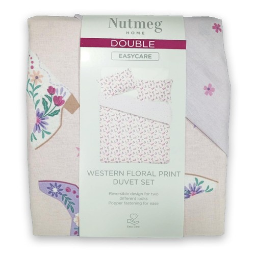 Nutmeg Home Western Floral Print Easy Care Duvet Set Double