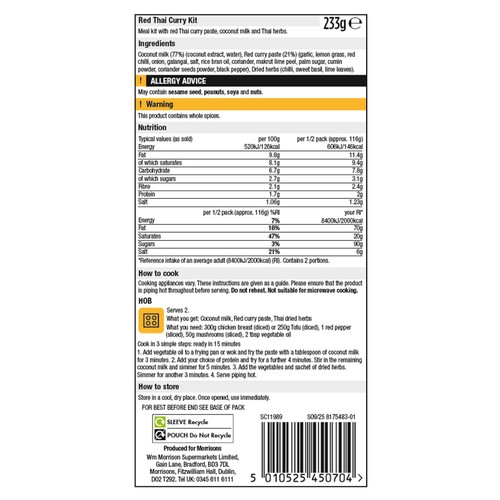 Morrisons Red Thai Curry Kit 232g