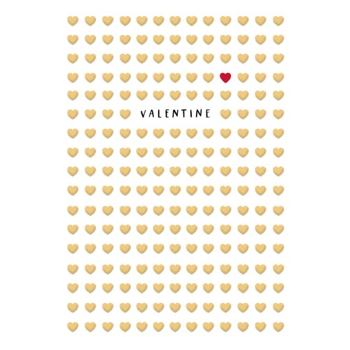 Gold Embossed Hearts Valentine's Day Card