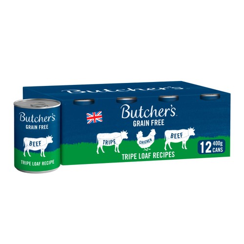 Butcher's Grain Free Tripe Loaf Recipes Dog Food Tins