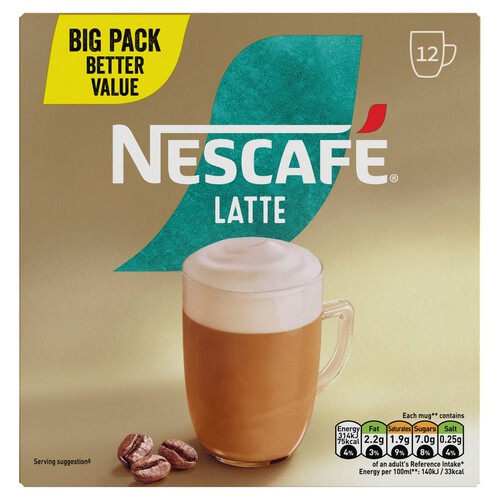 Nescafe Gold Latte Instant Coffee 12 x Sachets