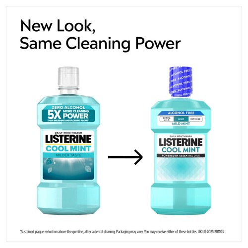 Listerine Essentials Milder Taste Cool Mint Mouthwash 500ml