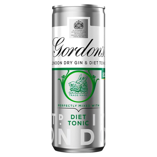 Gordon's London Dry Gin and Slimline Tonic Ready to Drink  Can