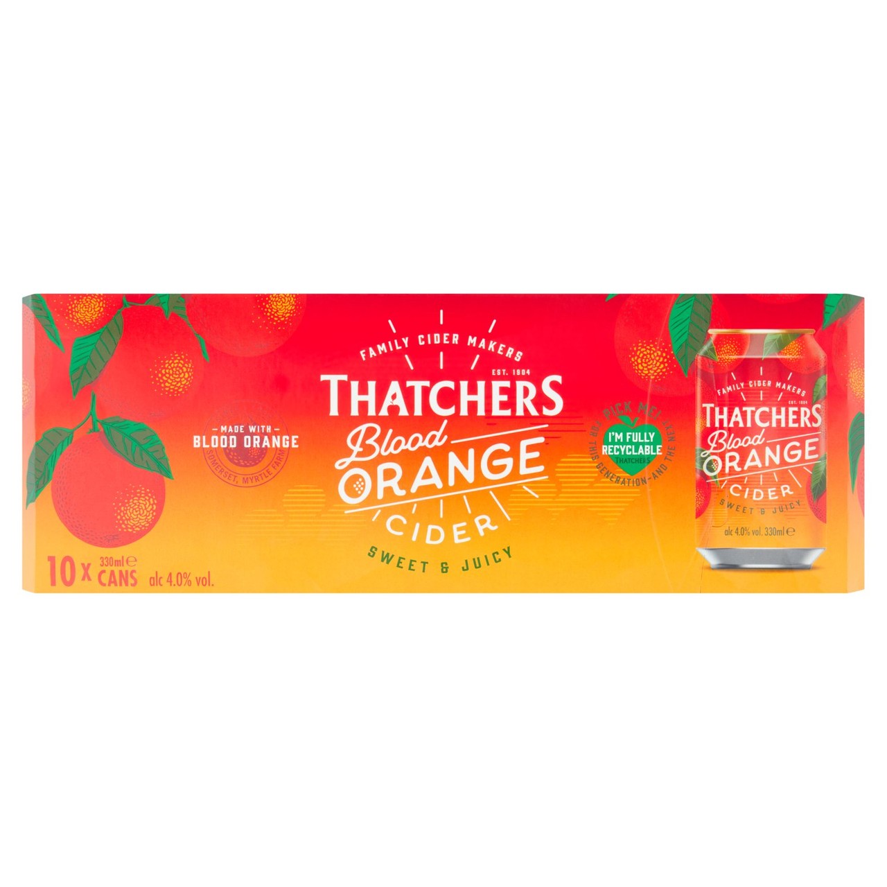 Thatchers Blood Orange Fruit Cider (ABV 4%) 10x330ml