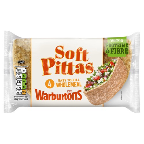 Warburtons Wholemeal Soft Pittas