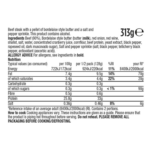 Morrisons British The Best Ranch Steaks With Bordelaise Butter 313g