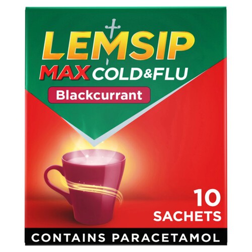 Lemsip Max Cold & Flu Blackcurrant Sachets