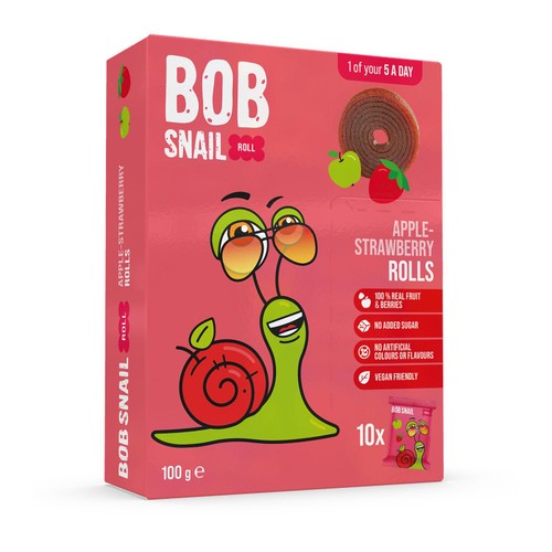 Bob Snail Apple & Strawberry Fruit Rolls 100g