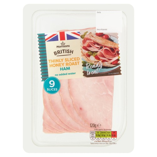 Morrisons british thinly sliced honey roast ham