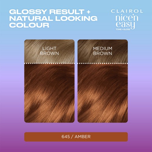 Clairol Nice'N Easy Tone+Gloss Semi Permanent Hair Dye - 645/92 Amber