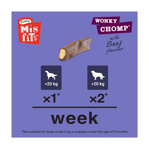 Misfits Wonky Chomp Adult Medium Dog Treats Liver 2 Stick 