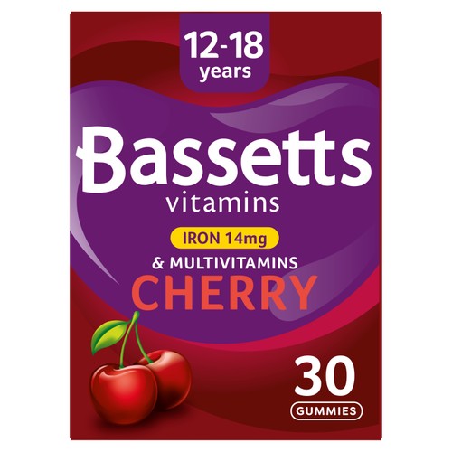 Bassetts Vitamins Cherry Iron + Multivitamins 30 Gummies 12-18 Years