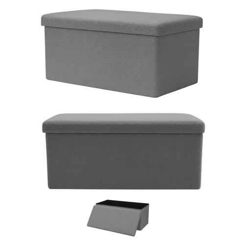 3 In 1 Teddy Storage Stool Grey