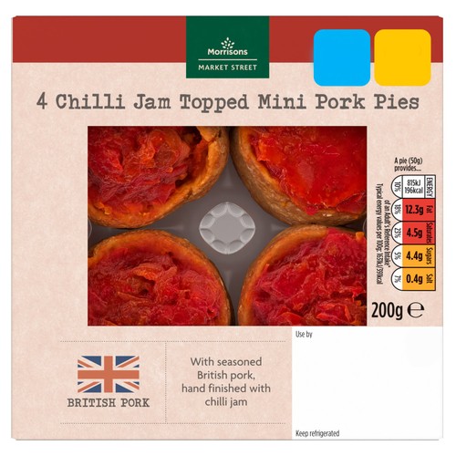 Morrisons The Best Mini Chilli Jam Topped Pork Pies 4 x 50g