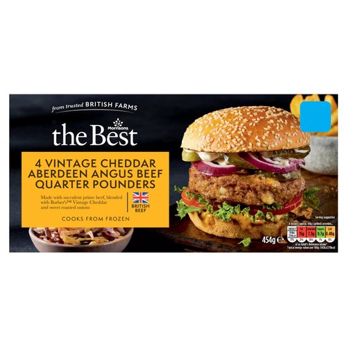 Morrisons the best 4 aberdeen angus vintage cheddar burgers