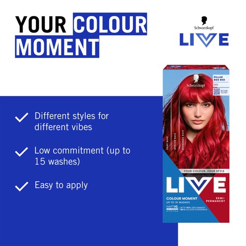 LIVE Colour Moment Semi-Permanent Hair Dye 092 Pillar Box Red