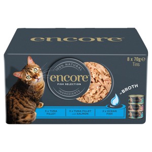 Encore Finest Selection in Broth Natural Wet Cat Food Pouches 10 x 50g
