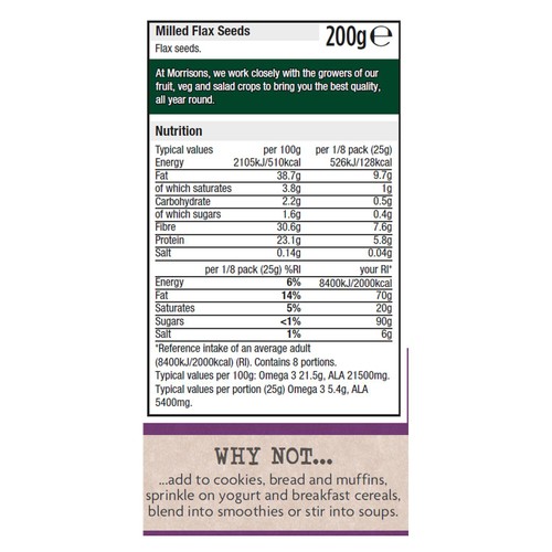 Morrisons Milled Flaxseeds 200G