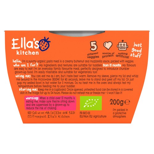 Ella's Kitchen Organic Cheesy Veg Pasta Toddler Tray Meal 12+ Months