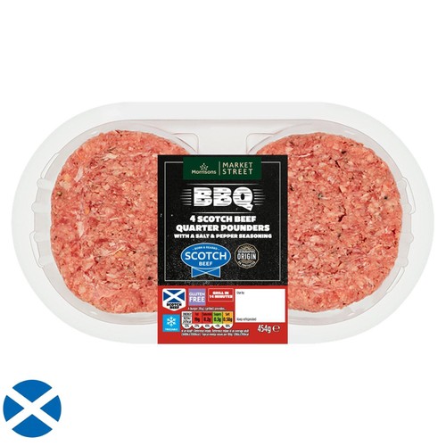 Morrisons Scotch Beef Burgers 454g