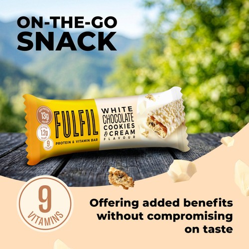 Fulfil Protein + Vitamin Bar White Chocolate Cookies & Cream 40g