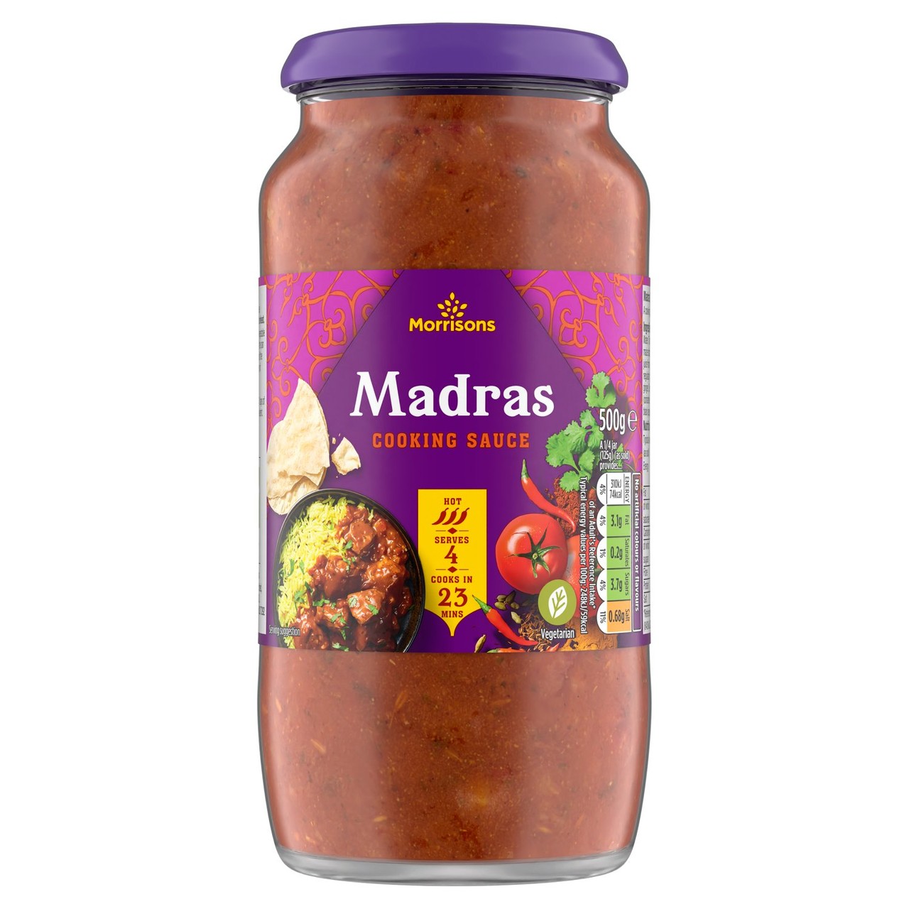 Morrisons Madras Hot Curry Sauce 500g