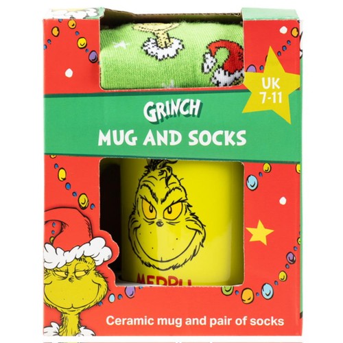 The Grinch Merry Grinchmas Mug and Socks Set