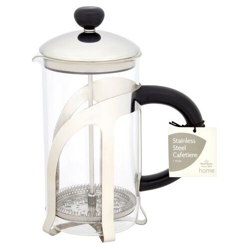 Morrisons Stainless Steel 8 Cup Cafetiere