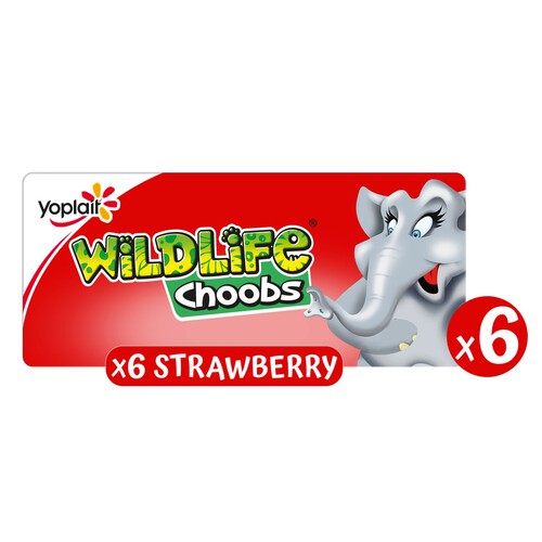 Wildlife Choobs Kids Strawberry Yoghurt Tubes 