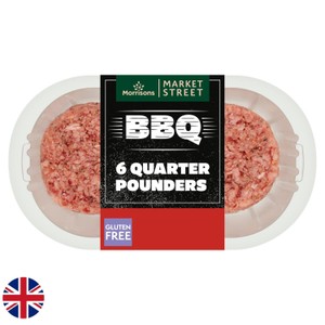 Morrisons British 6 Quarter Pounder Burgers