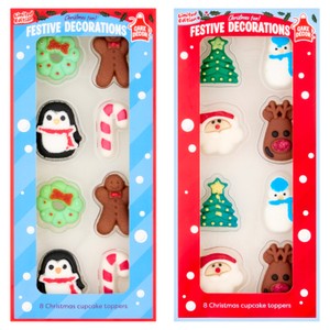 Cake Decor 8 Edible Christmas Cake Decorations 8 per pack