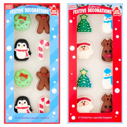 Cake Decor 8 Edible Christmas Cake Decorations