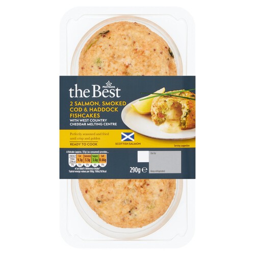 Morrisons The Best Salmon,Smoked Cod & Haddock Fishcakes With Cheddar Sauce