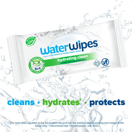 WaterWipes Hydrating Clean Baby Wipes 60 Wipes 