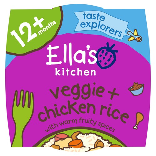 Ella's Kitchen Vegetable Chicken Rice Toddler Tray Meal 12+ Months