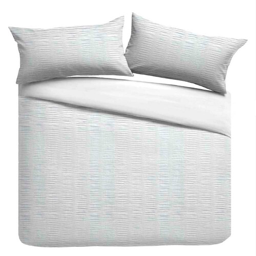 Nutmeg Home White Crinkle Duvet Set Double