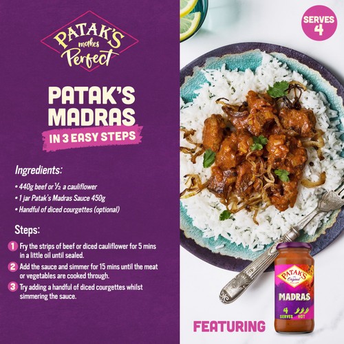 Patak's Madras Indian Curry Cooking Sauce 450g