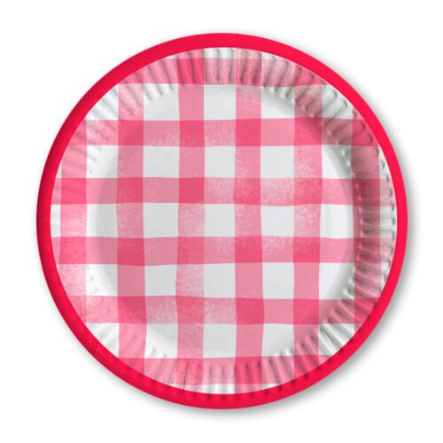 Nutmeg Home Red Gingham Plates