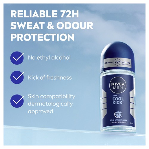 NIVEA MEN Cool Kick 72h Anti-Perspirant Deodorant Roll-On