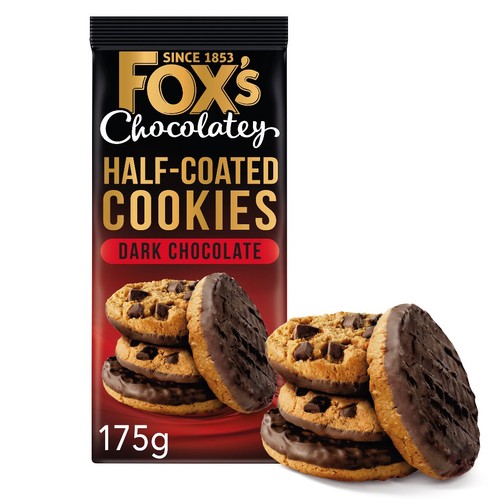 Foxs Fox's Fabulous Half Coated Dark Chocolate Cookies 175g