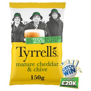 Tyrrells Mature Cheddar & Chive Crisps 150g