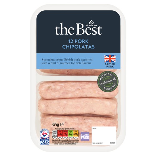 Morrisons The Best Pork Chipolatas 12 Pack 375g