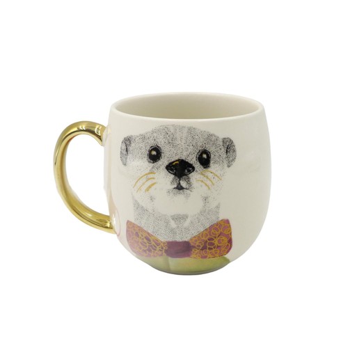 Nutmeg Home Otter Gold Handle Mug