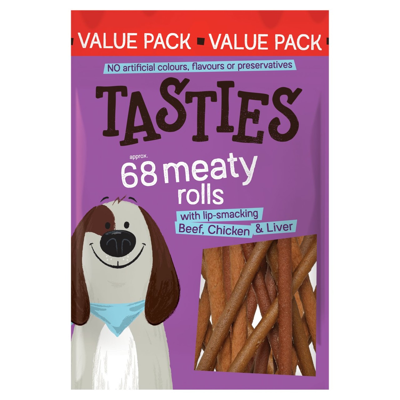 Tasties Meaty Rolls With Lip-Smacking Beef, Chicken & Liver 480g