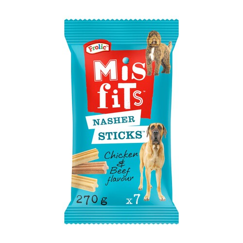 Misfits Nasher Sticks Adult Large Dog Treats with Chicken and Beef 