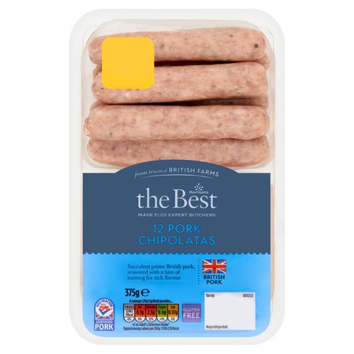 Morrisons The Best Pork Chipolatas 12 Pack 375g
