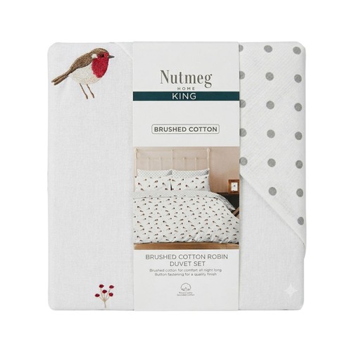 Nutmeg Home Robin Brushed Cotton Duvet Set King