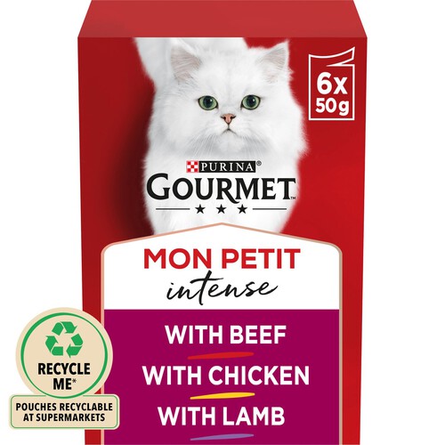 Gourmet Mon Petit Meaty Variety Beef, Chicken, Lamb Wet Cat Food