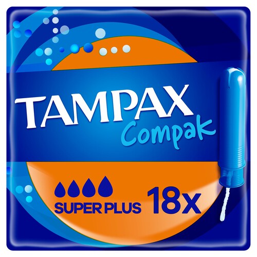 Tampax Compak Super Plus Tampons with Applicator 18 pack